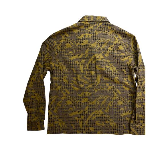 NWT J.Lindeberg Mens Reid Camo Check Jacquard Shirt, Daylily, Large, 400$ - Picture 6 of 6